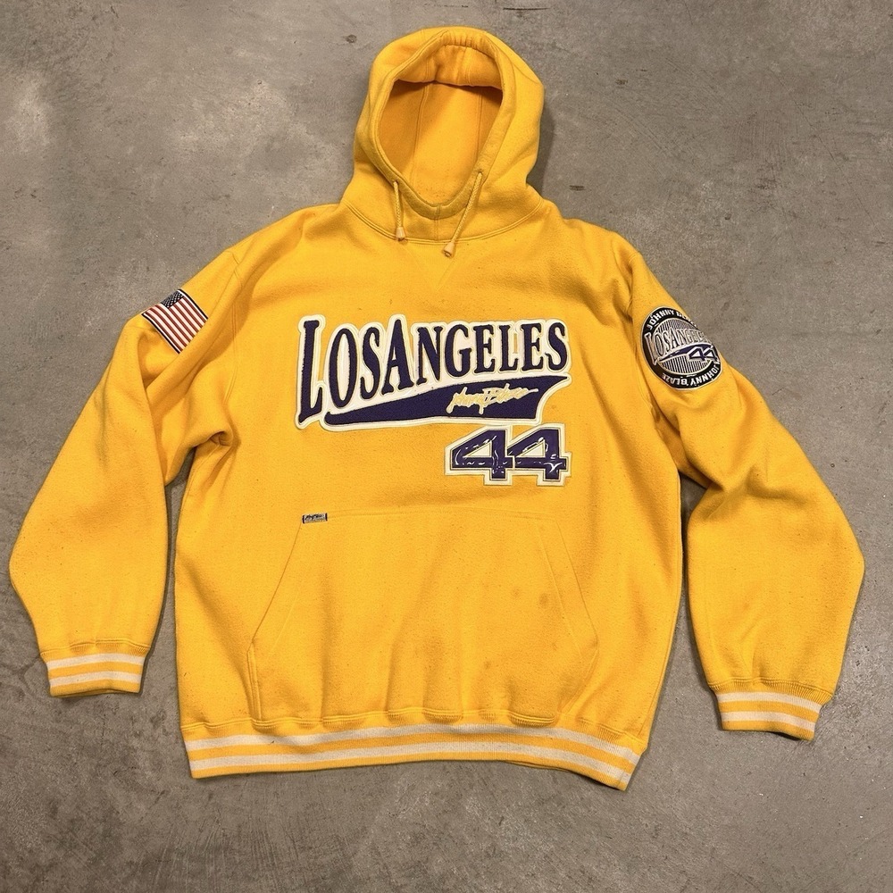 Johnny Blaze Hoodie Men's XL Los Angeles Lakers 44 Yellow Kobe Bryant Tribute